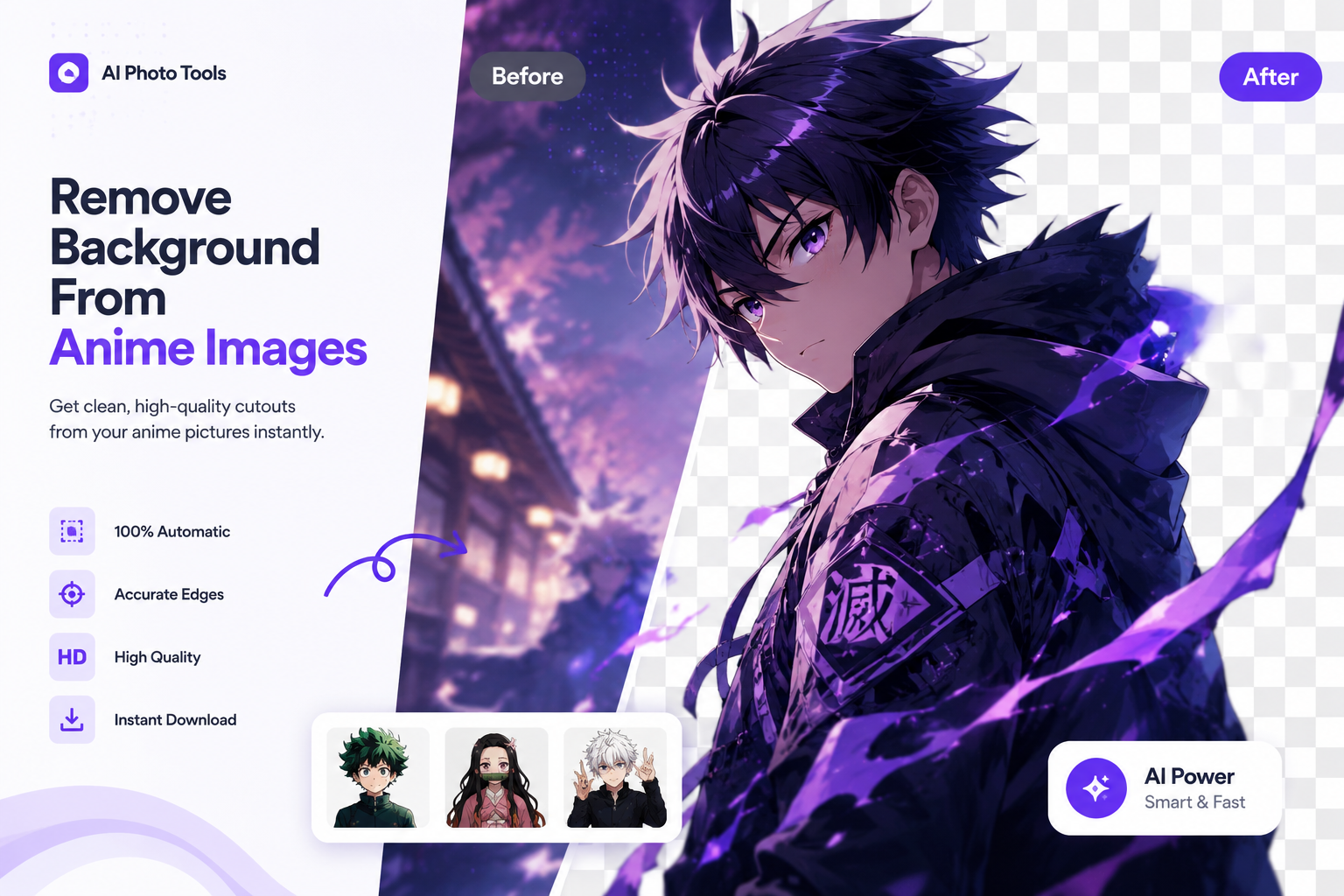 Remove Background from Anime Images Free with AI | Free Background Remover AI